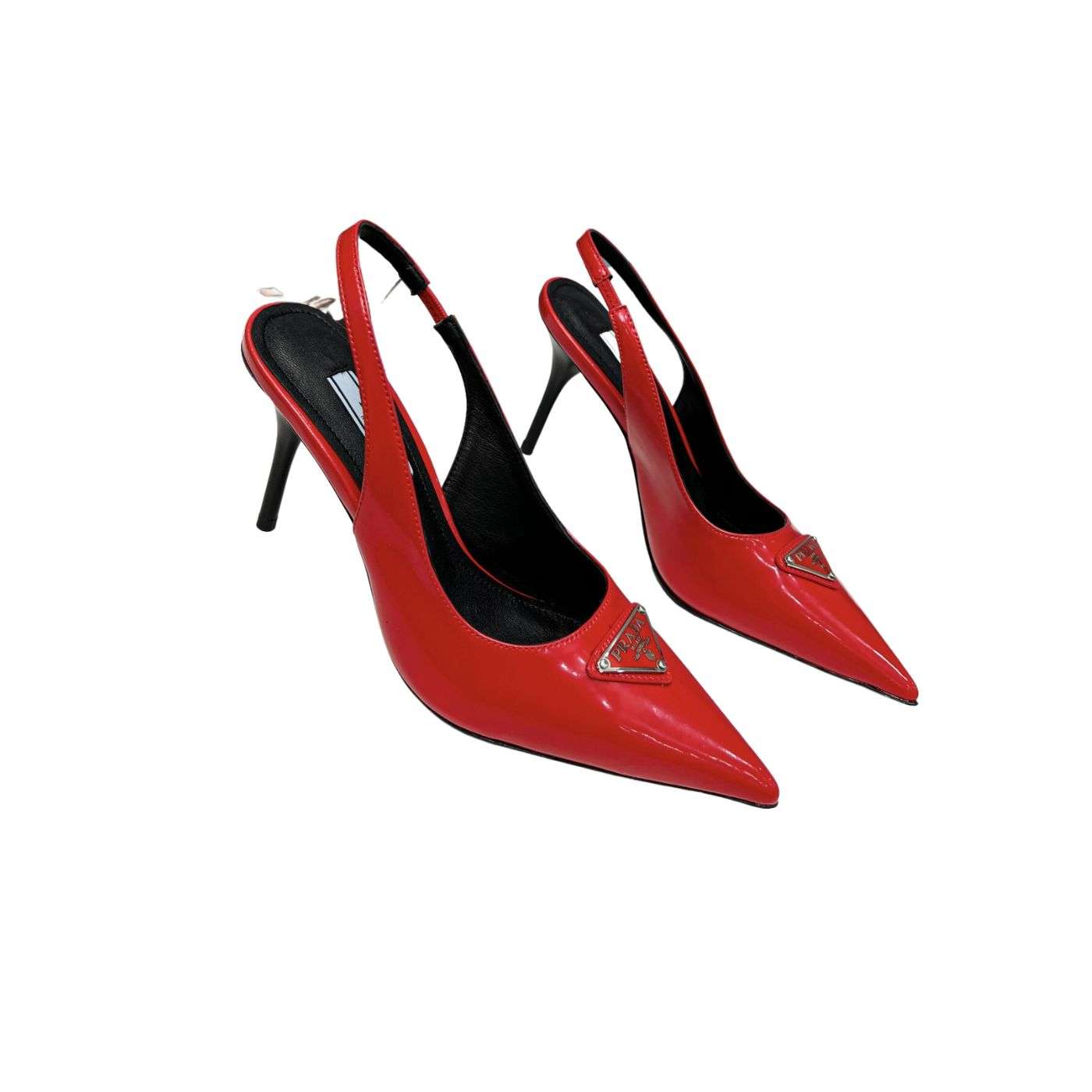 Pra*a Brushed Sling Pumps Red For Women