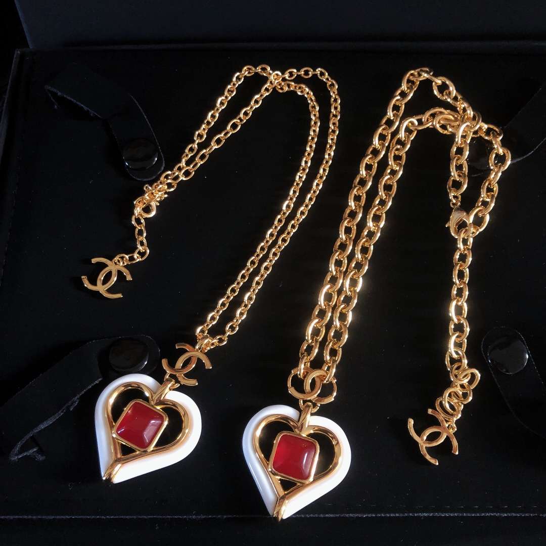 Ch**el Heart Necklaces Gold For Women