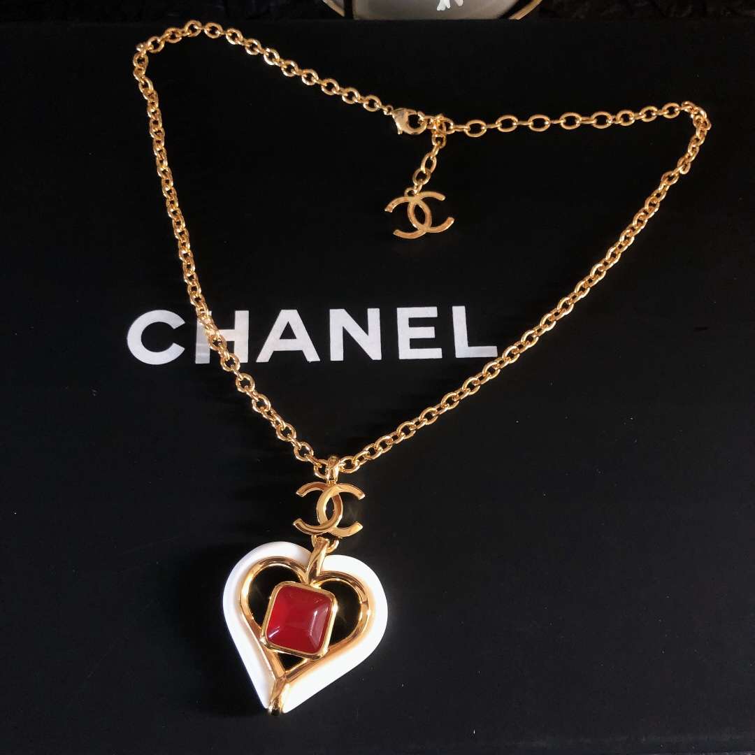 Ch**el Heart Necklaces Gold For Women