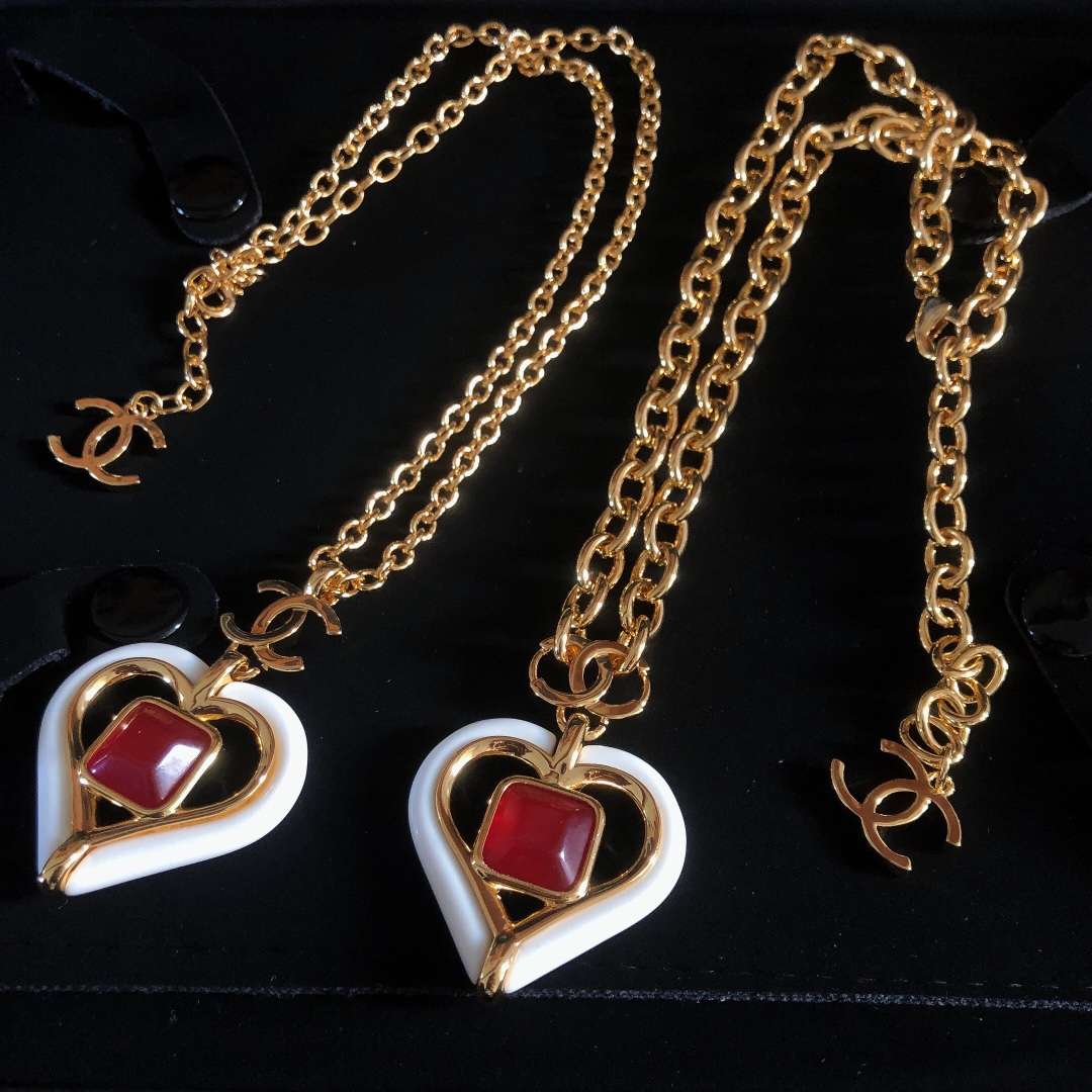Ch**el Heart Necklaces Gold For Women