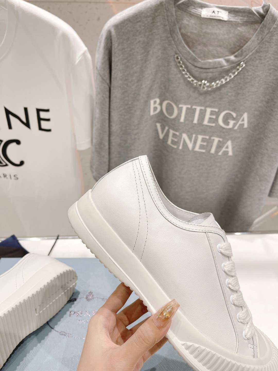 Pra*a Chunky Sole Sneakers White For Women