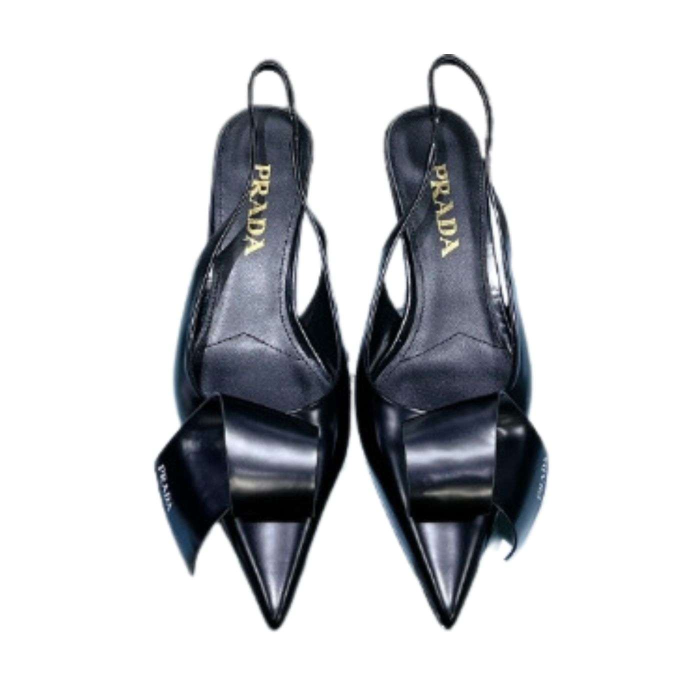 Pra*a Frill Slingback Pumps Black For Women