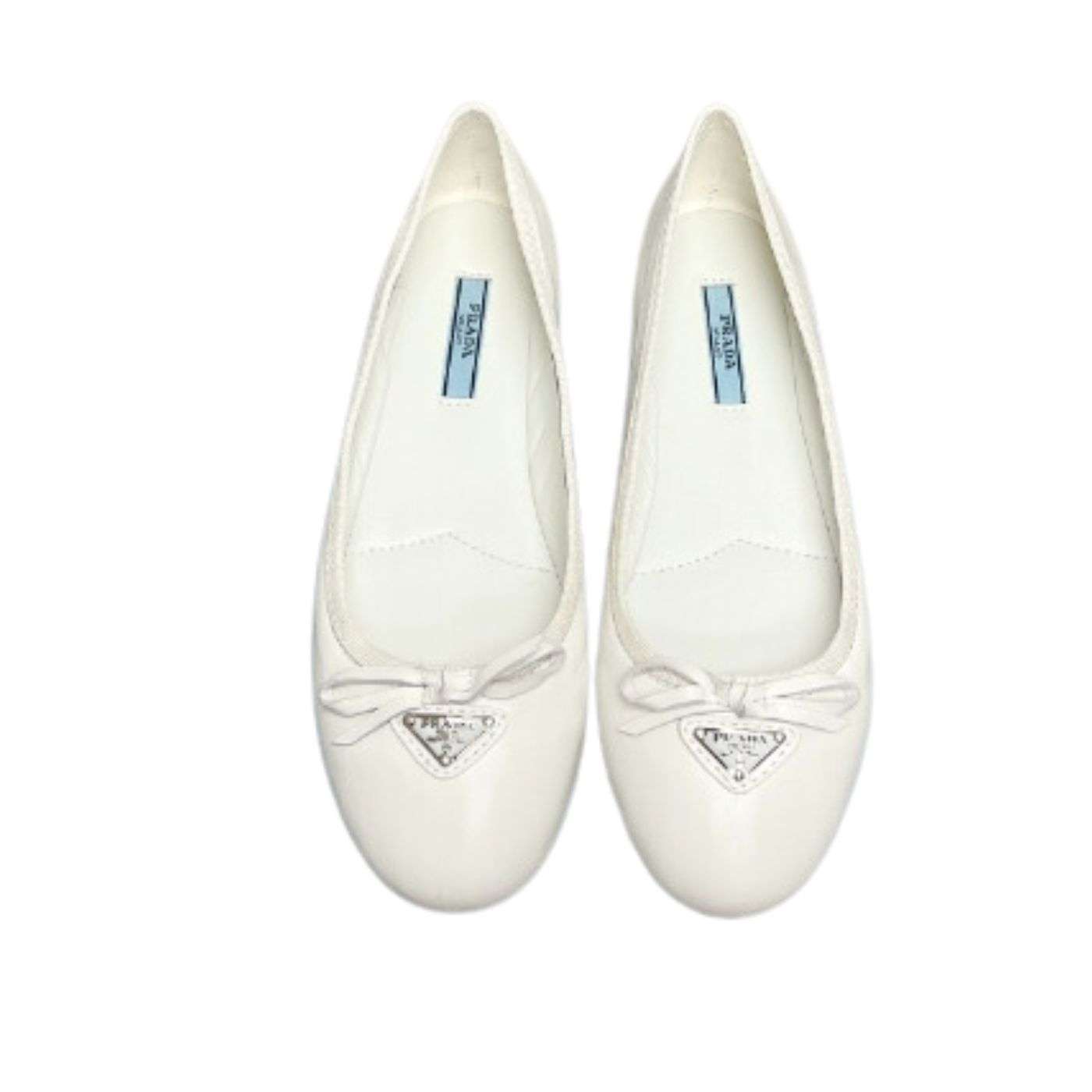 Pra*a Nappa Ballerinas White For Women