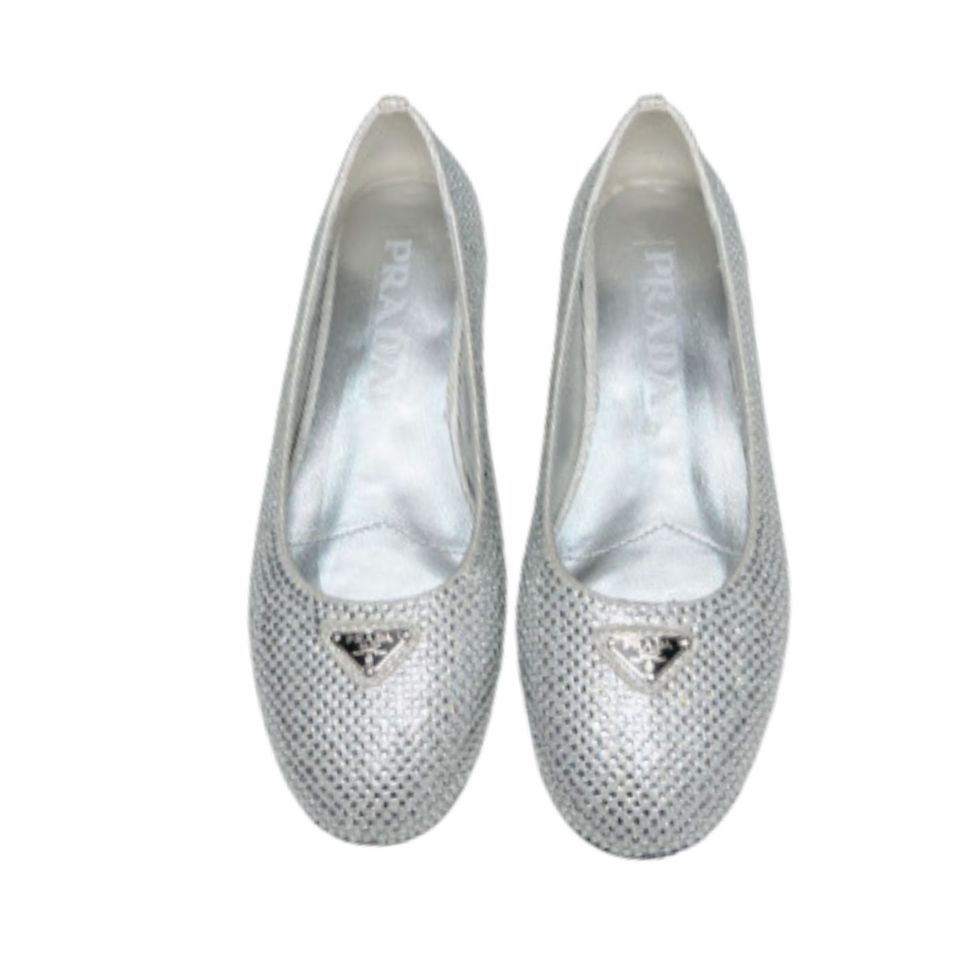 Pra*a Patent Ballerinas Silver For Women