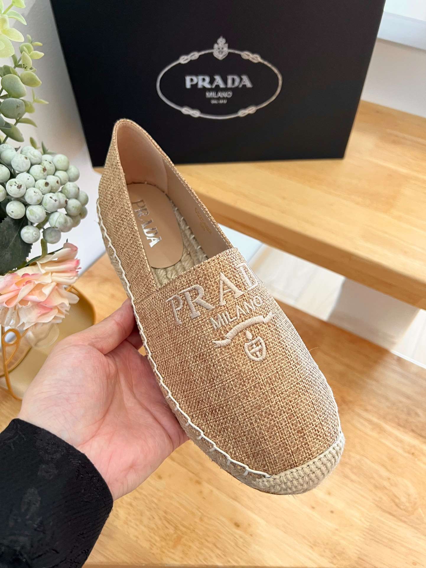 Pra*a Linen Espadrilles Brown For Women