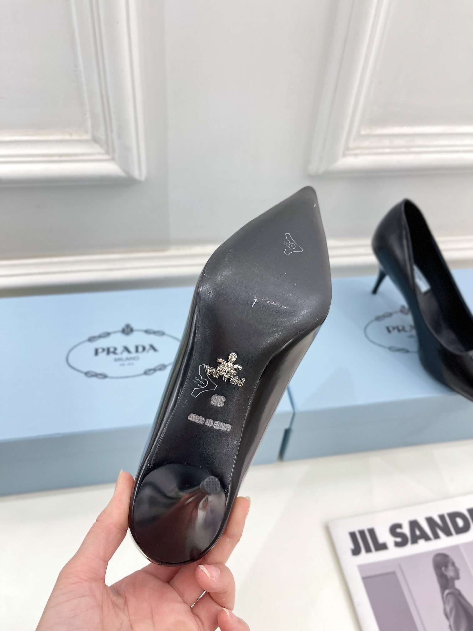 Pra*a Spike Pumps Black For Women
