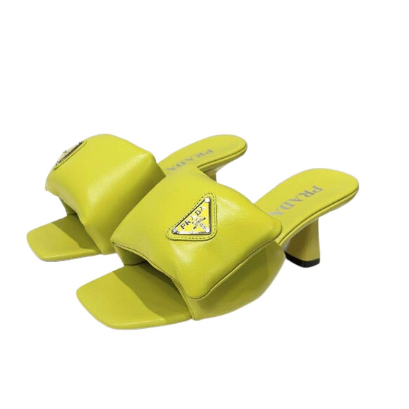 Pra*a Soft Padded Nappa Sandals Yellow For Women