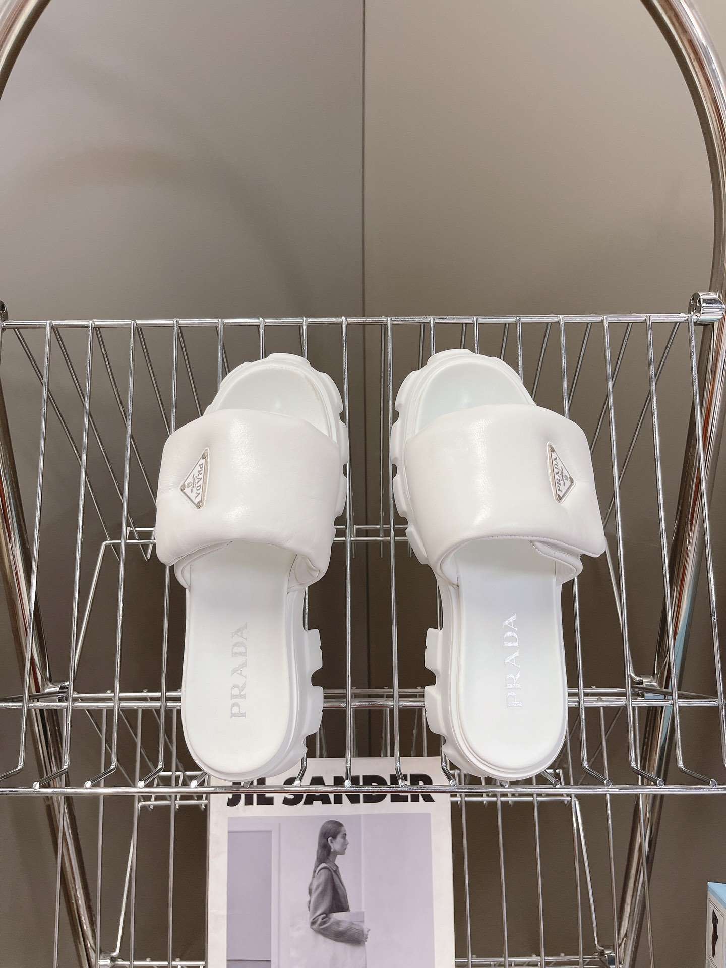Pra*a Soft Padded Slides White For Women