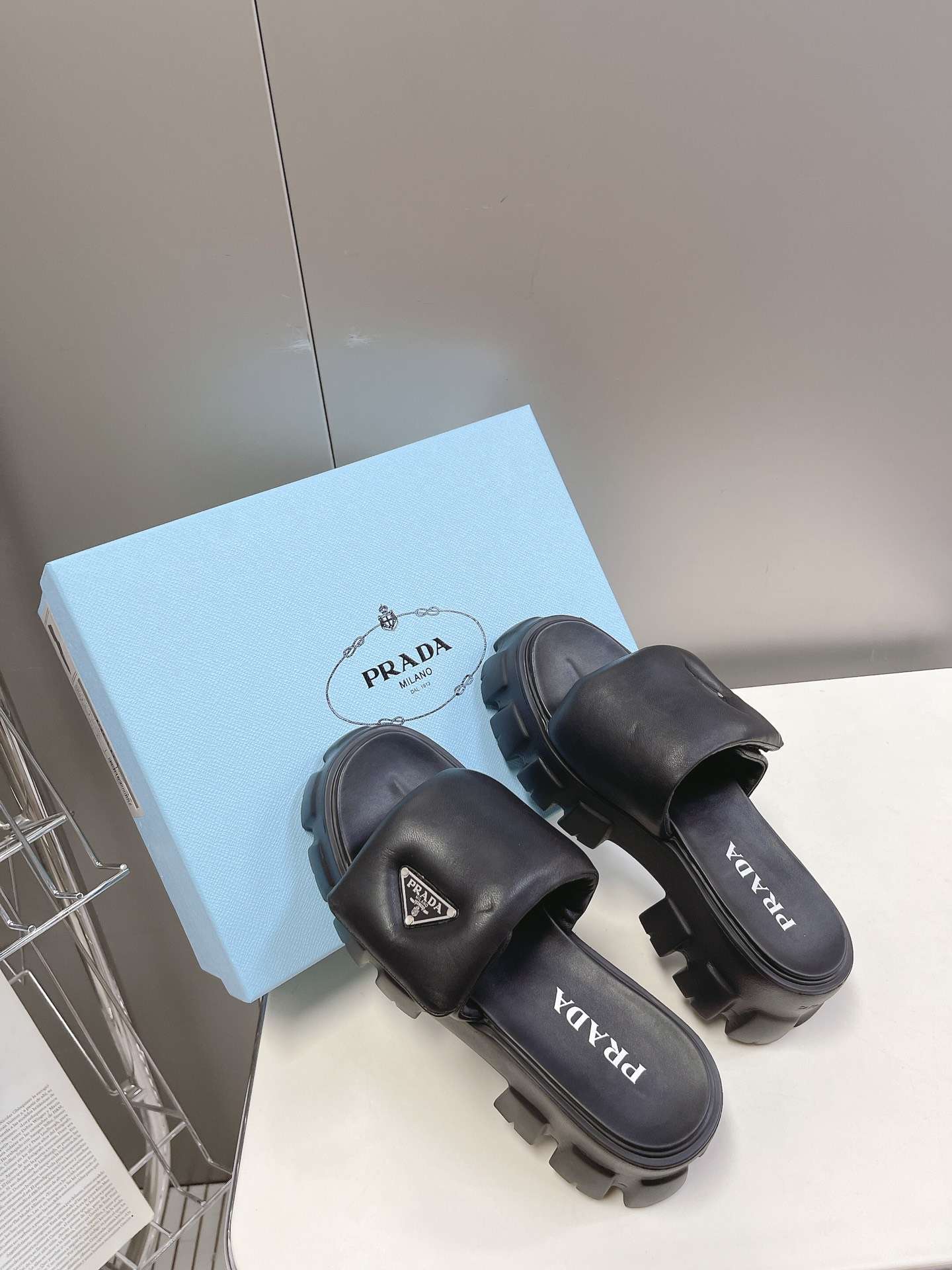 Pra*a Soft Padded Slides Black For Women