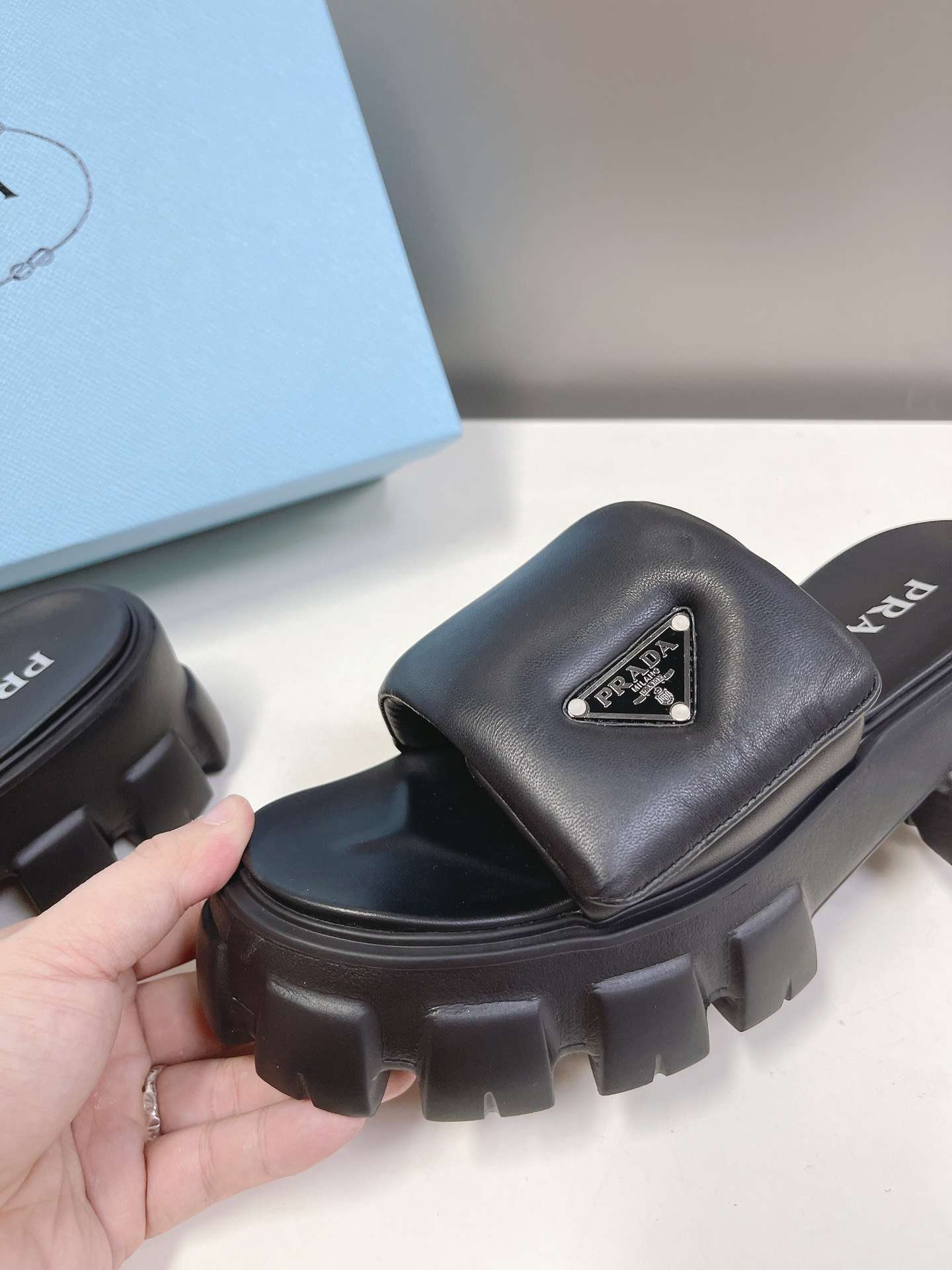 Pra*a Soft Padded Slides Black For Women