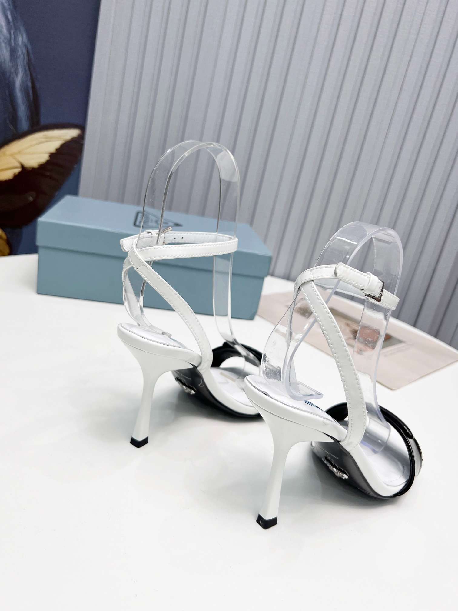 Pra*a Square Toe Pointed Pumps White For Women
