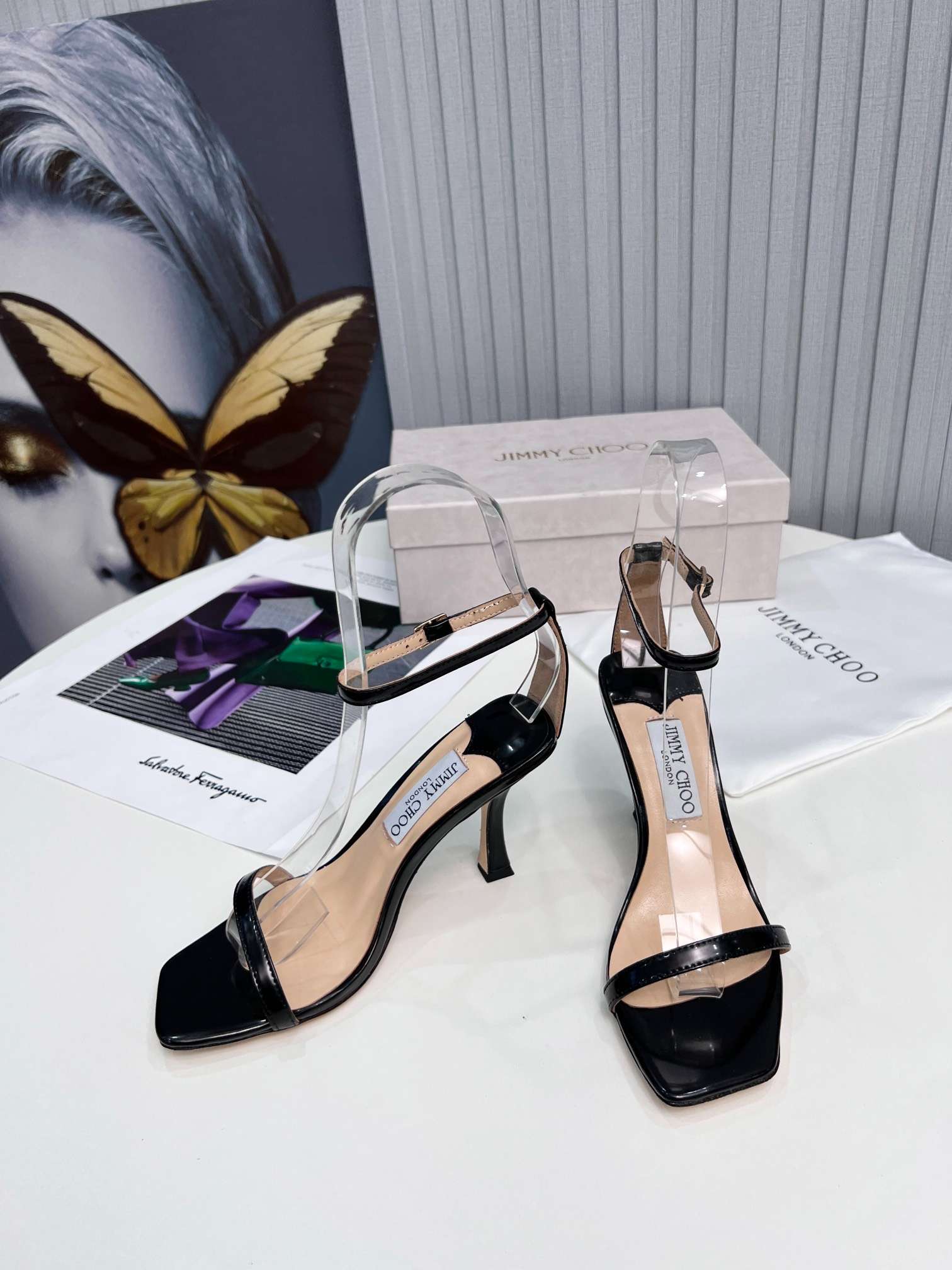 Pra*a Strap High Heels Pumps Black For Women