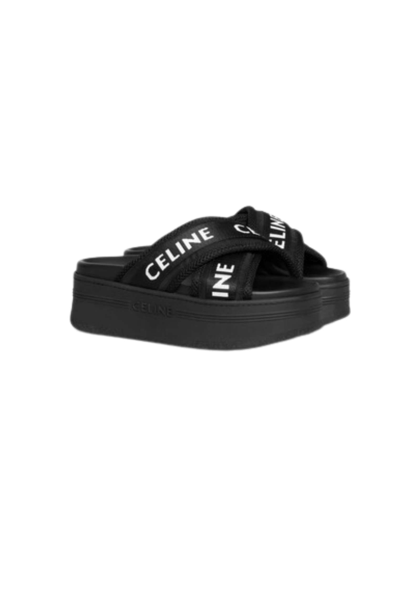 Ce1i*e Block Slide In Mesh And Textile With Ce1i*e Jacquard Black For Women 354412276C.38AB