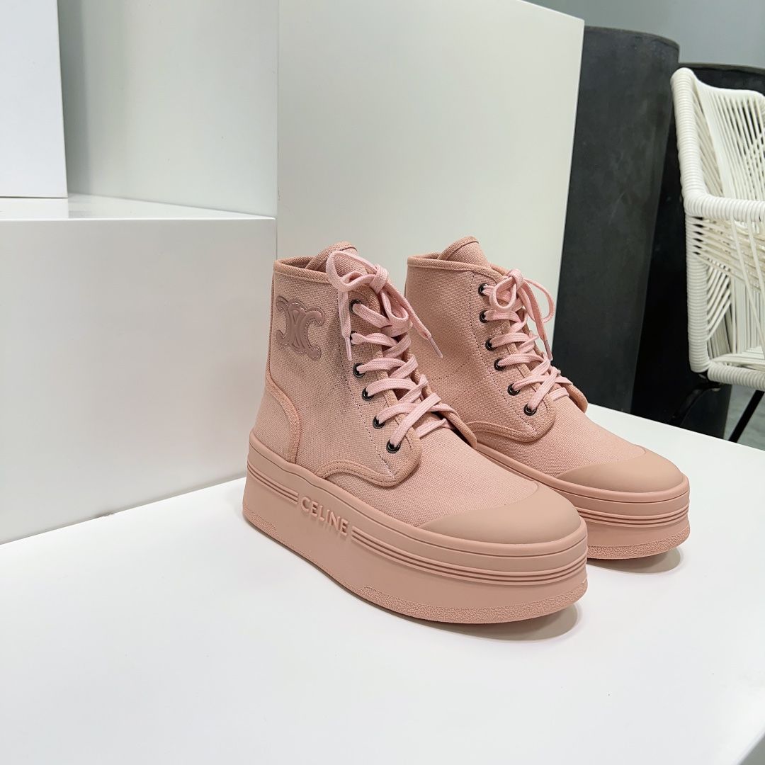 Ce1i*e Block With Triomphe Patch In Canvas Light Pink For Women