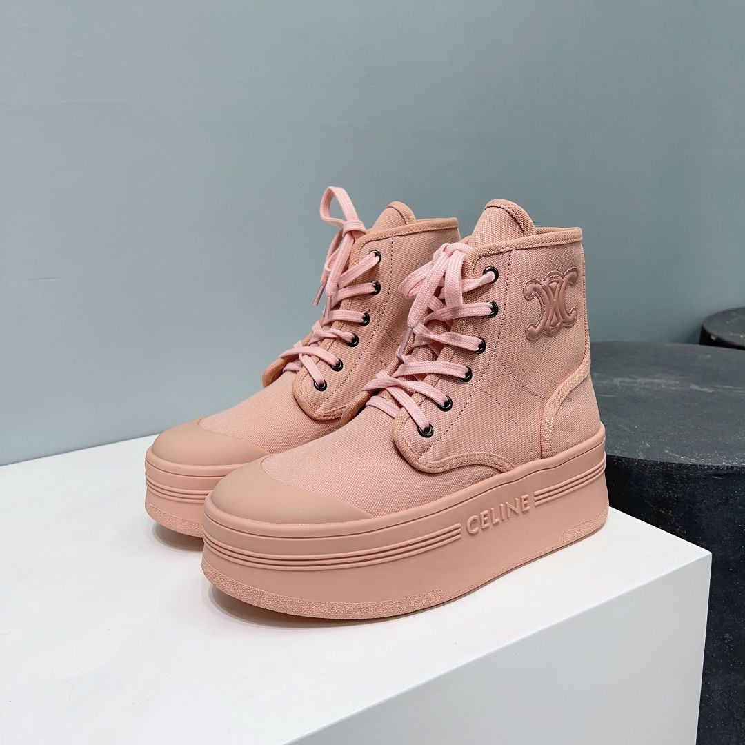 Ce1i*e Block With Triomphe Patch In Canvas Light Pink For Women
