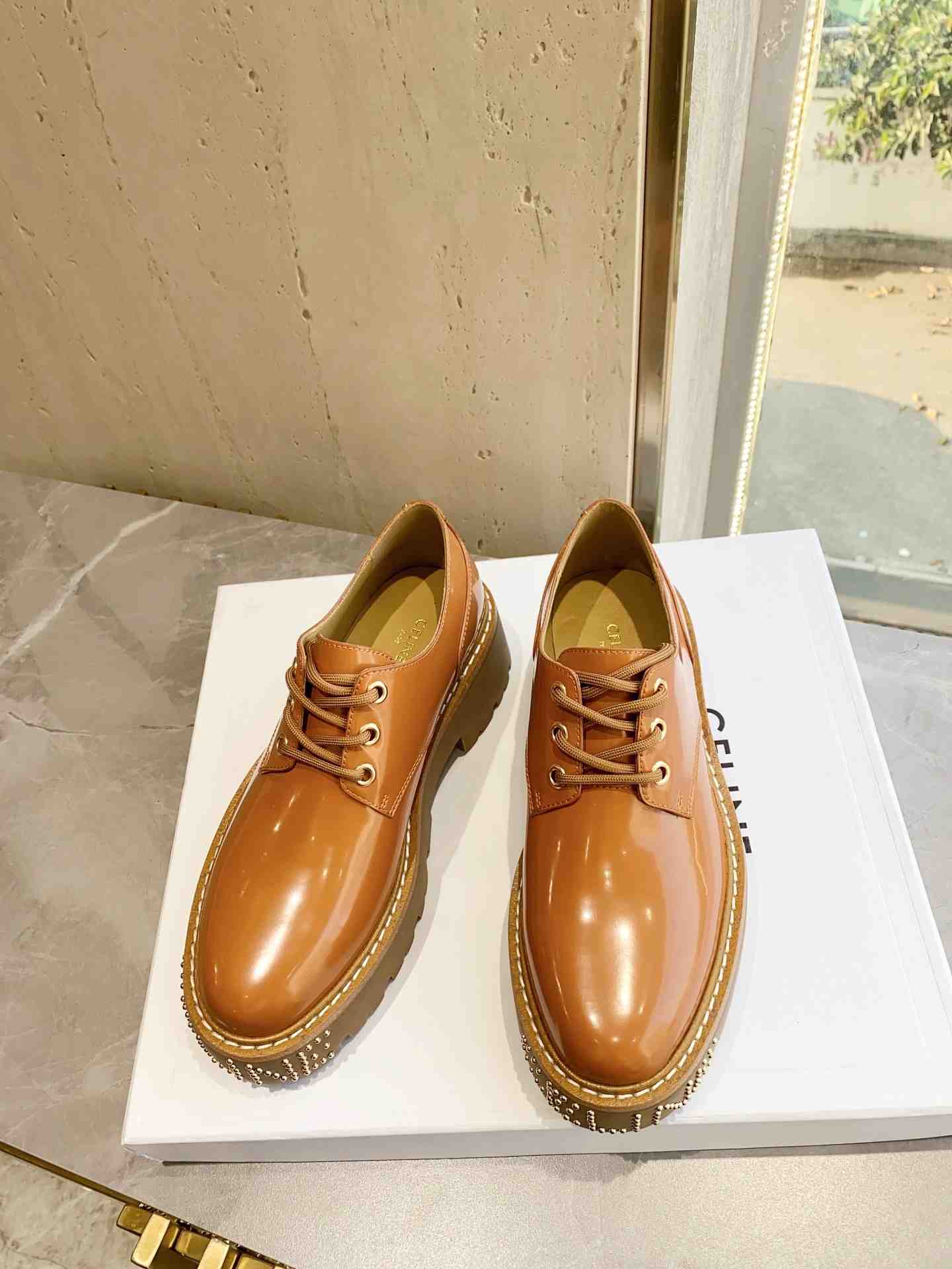 Ce1i*e Bulky Derby With Studded Outsole Brown For Women