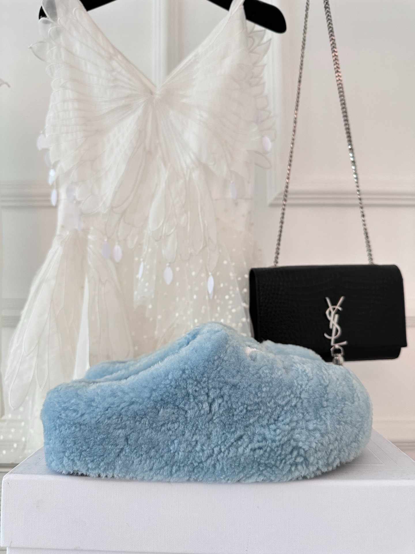 Ce1i*e Ce1i*e Fur Mule In Shearling Blue For Women