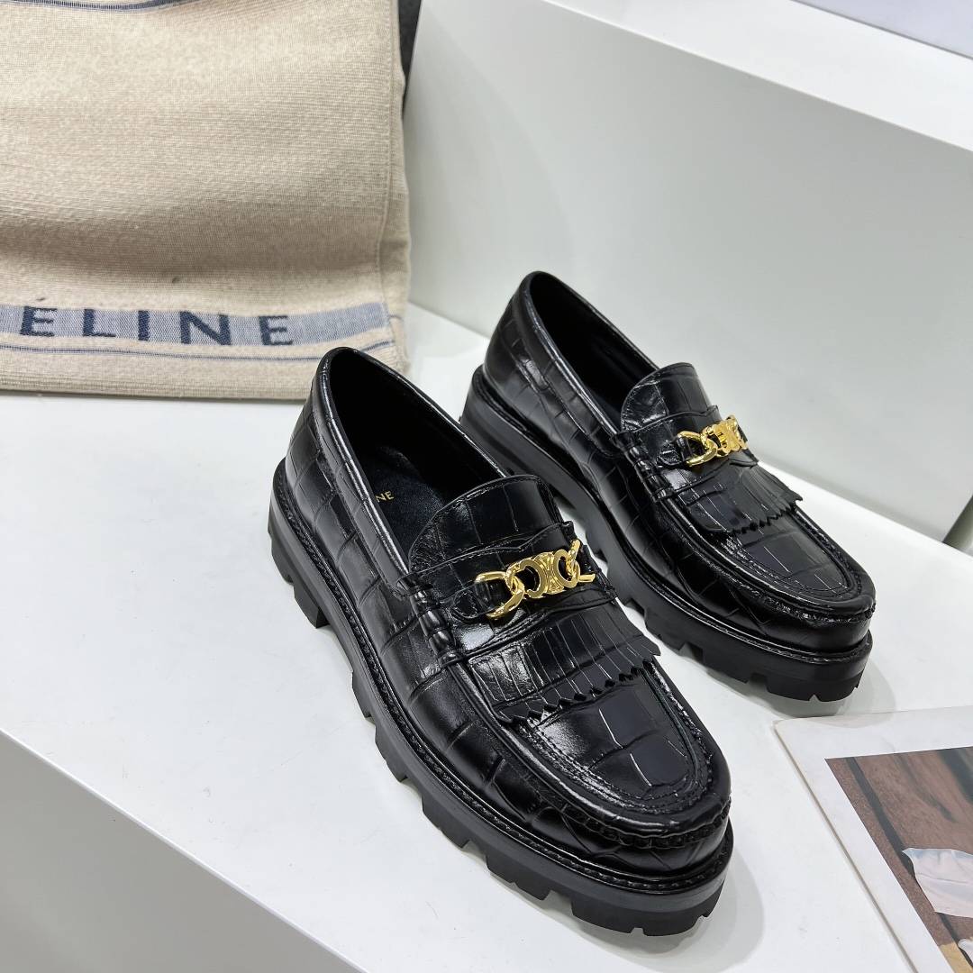 Ce1i*e Margaret Loafer With Triomphe Black For Women