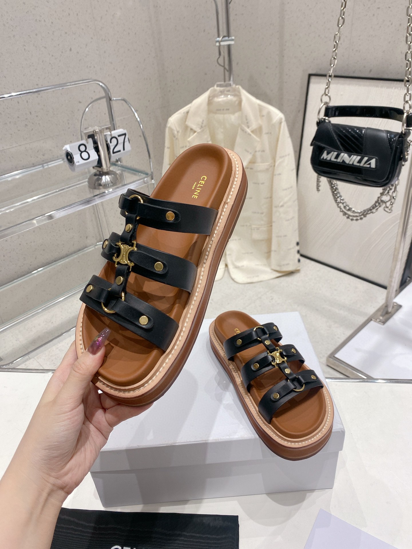 Ce1i*e Slides Tippi Black For Women 357283766C.38NO