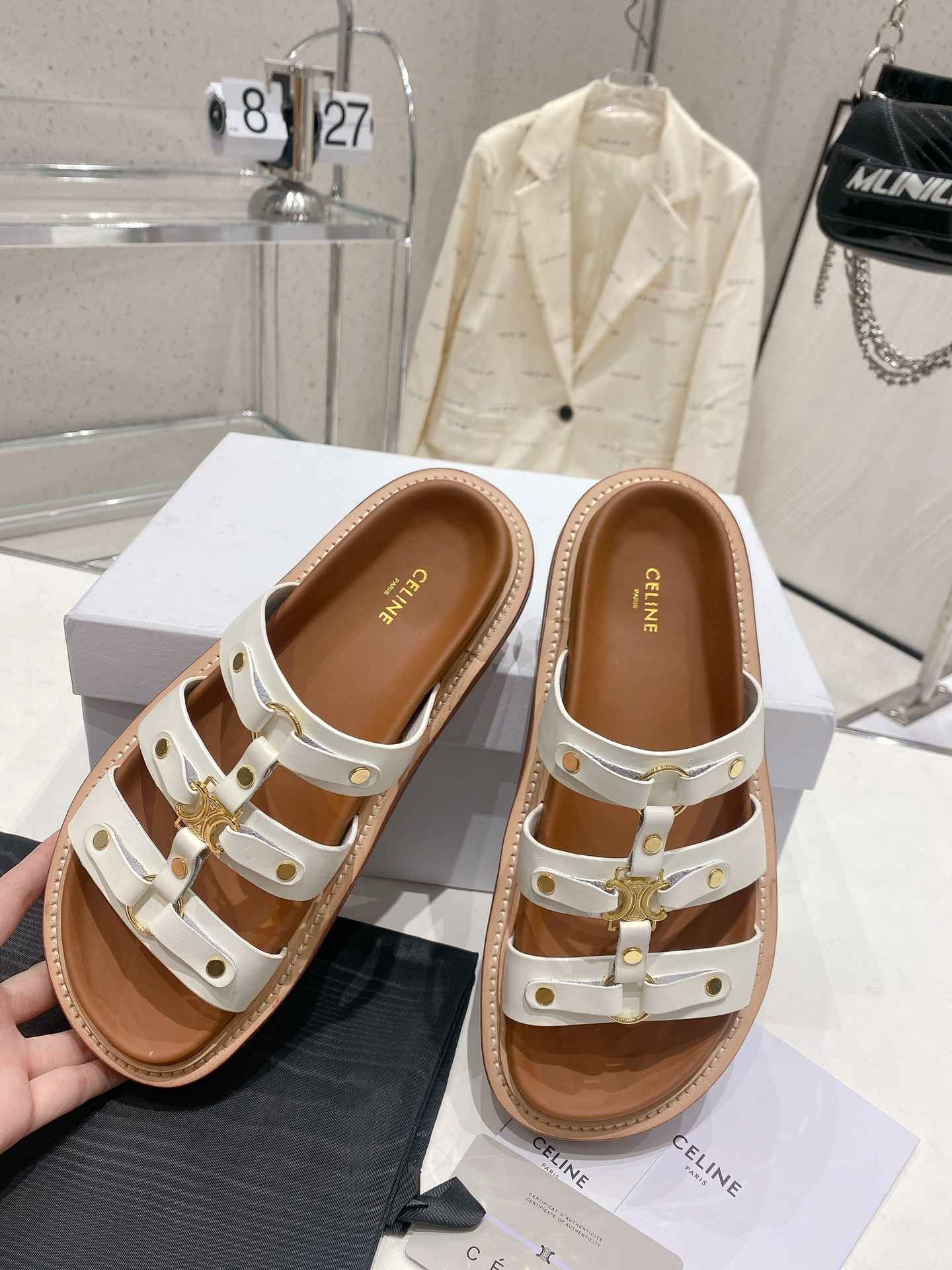 Ce1i*e Slides Tippi White For Women