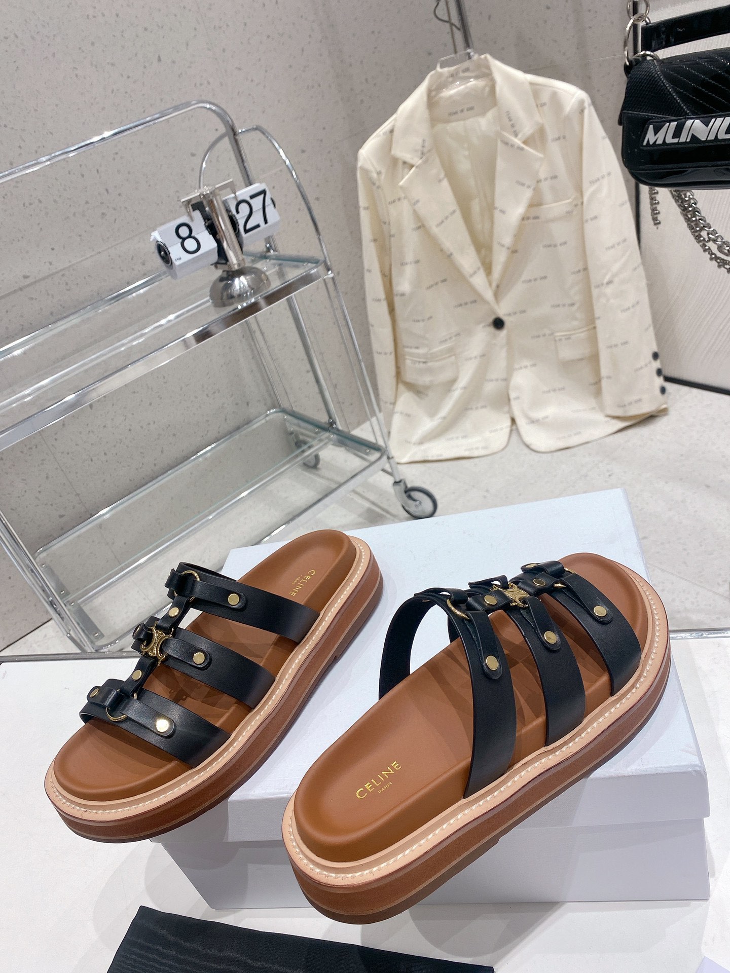 Ce1i*e Slides Tippi Black For Women 357283766C.38NO