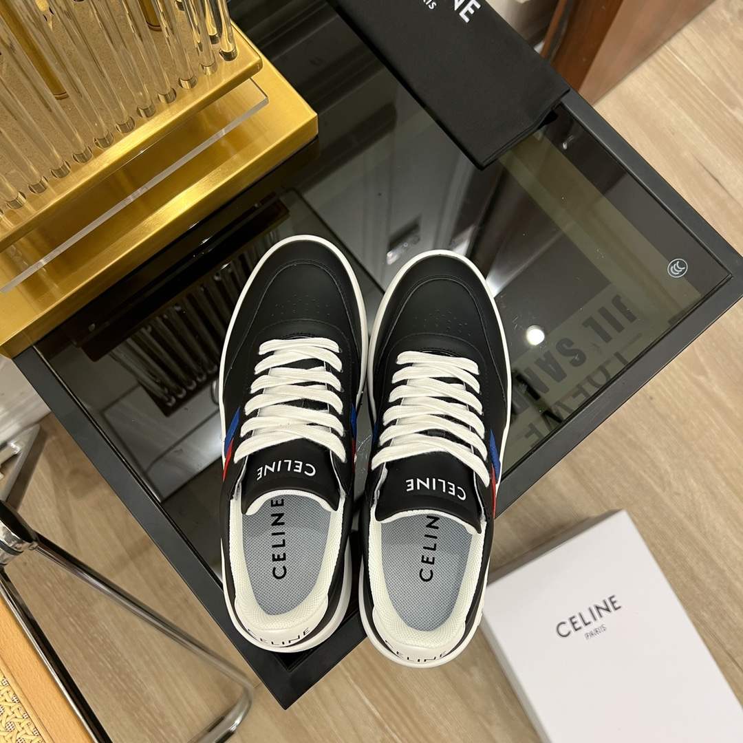 Ce1i*e Tennis Sneakers And Laminated Black For Women