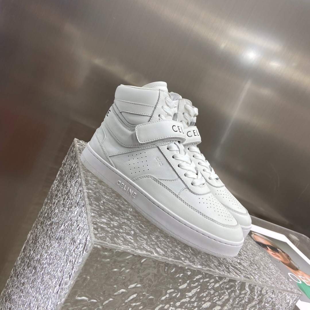 Ce1i*e Trainer High Sneaker With Scratch White For Women