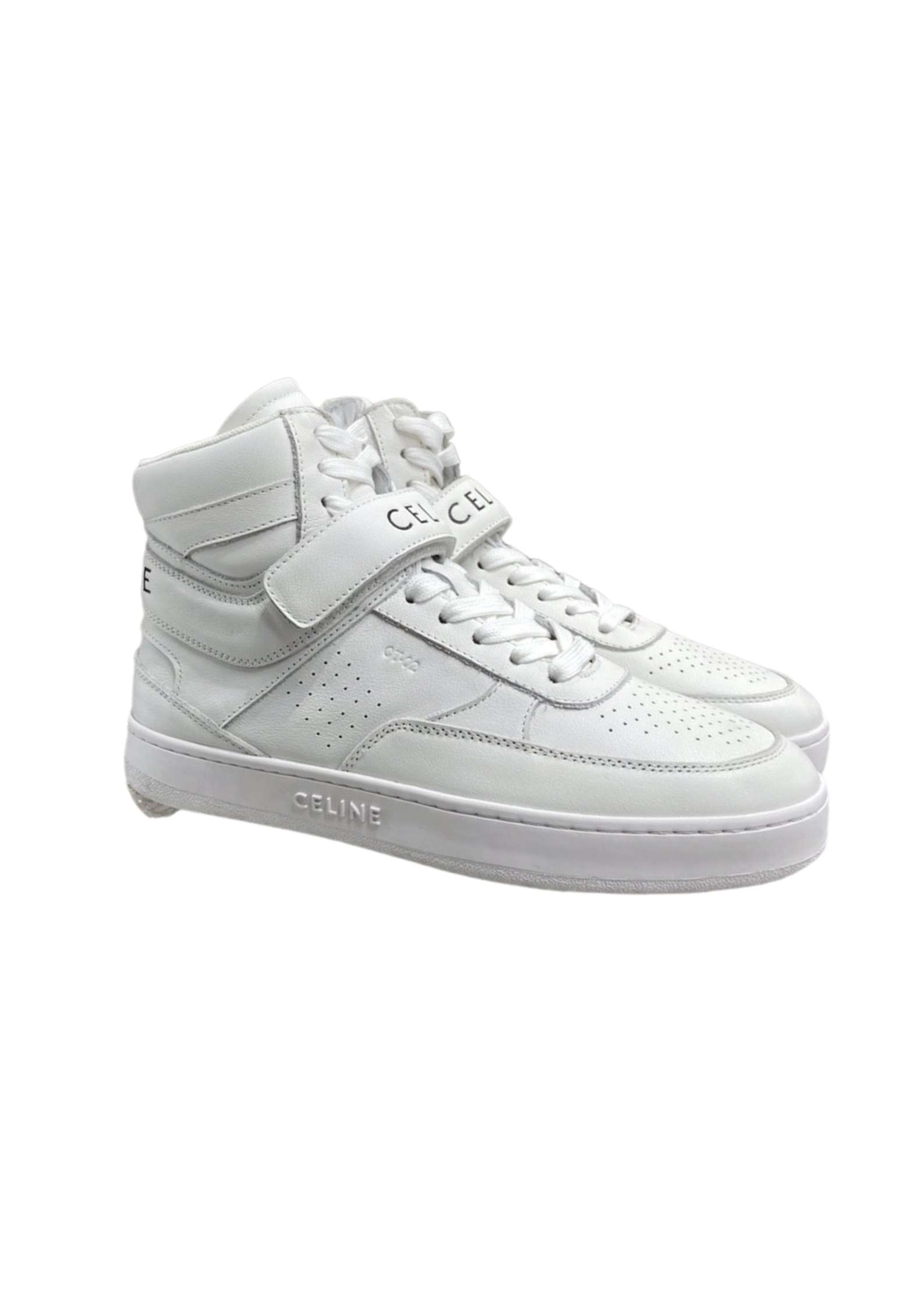Ce1i*e Trainer High Sneaker With Scratch White For Women