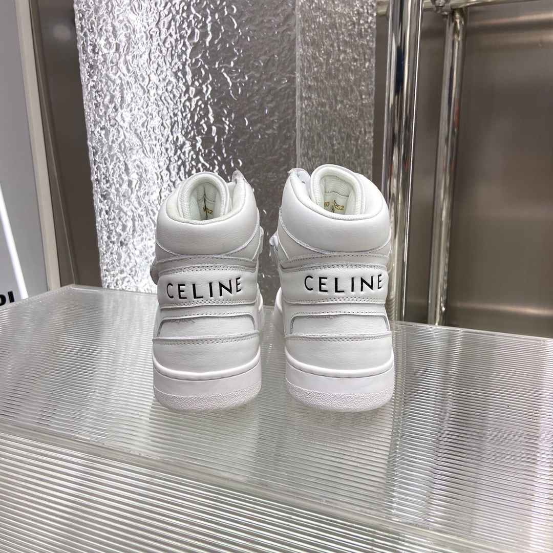 Ce1i*e Trainer High Sneaker With Scratch White For Women