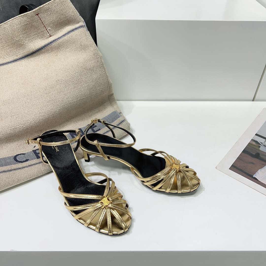 Ce1i*e Triomphe Sandal Gold Tone For Women
