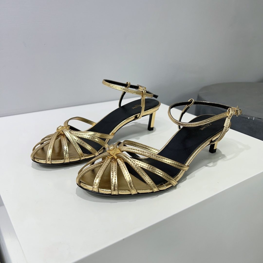 Ce1i*e Triomphe Sandal Gold Tone For Women