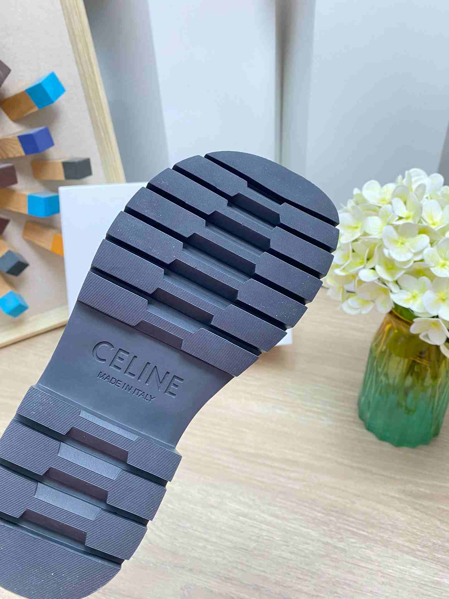Ce1i*e Triomphe Slide In Triomphe Stamped Canvas Black For Women