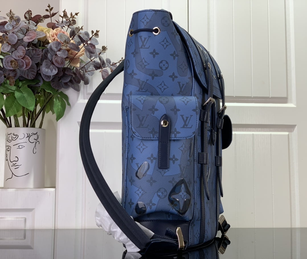 L0vis Vvtt0n Christopher MM Backpack Black/Blue/Brown For Men 44cm/ 17.3 in M21936