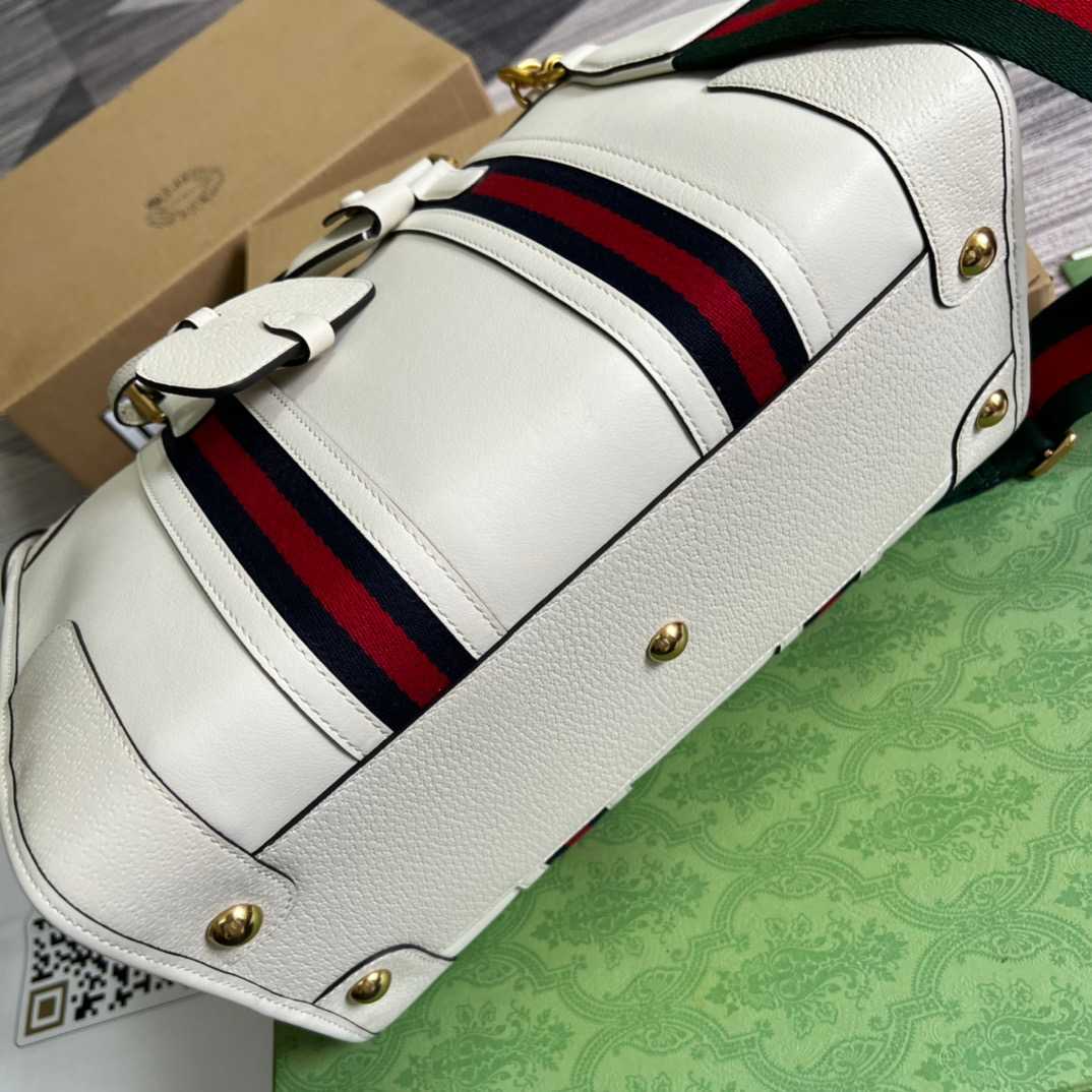 Gvc*1 Double G-Detailed Smooth Medium Handbag White For Men 13.3 in/ 34 cm