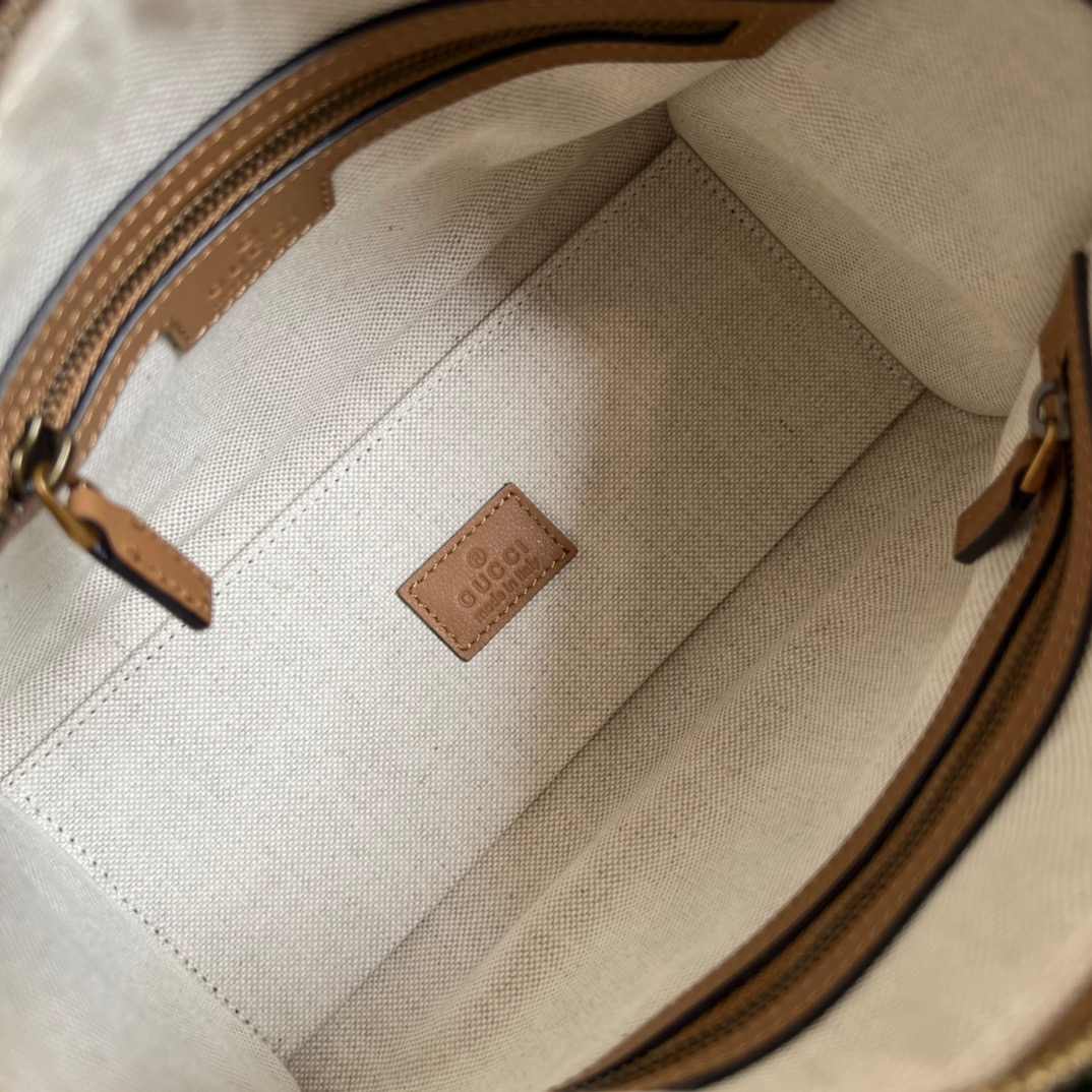 Gvc*1 Double G-Detailed Smooth Mini Handbag White/Grey/Brown For Men 8.6 in/ 22 cm