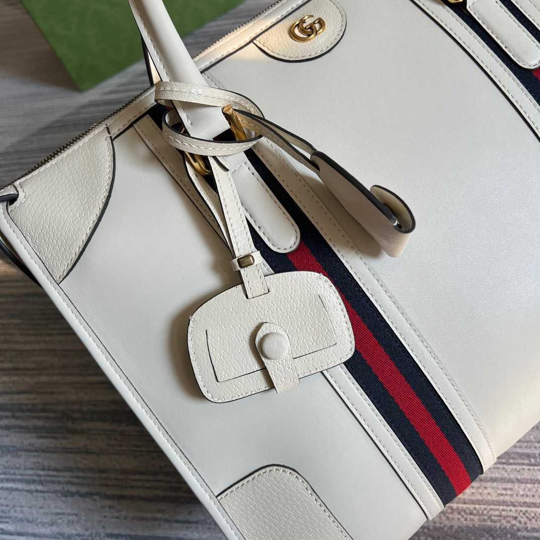 Gvc*1 Double G-Detailed Smooth Large Handbag Grey/Brown/White For Men 15.7 in/ 40 cm ‎