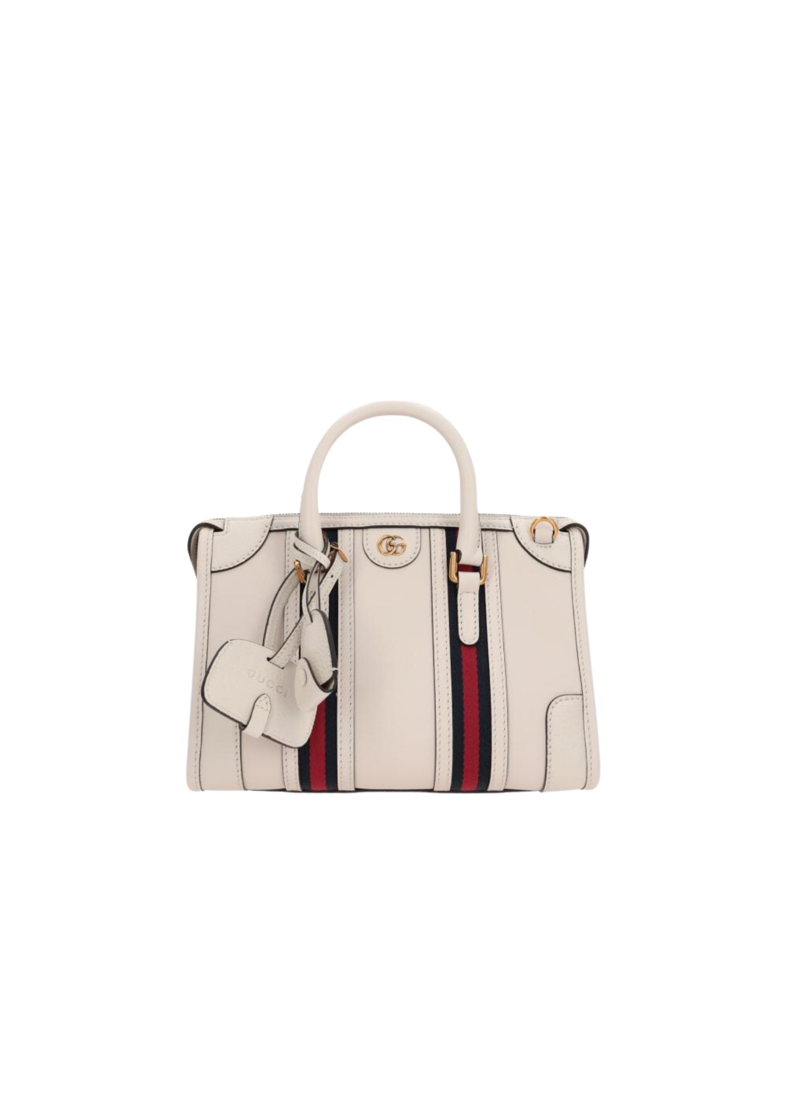Gvc*1 Double G-Detailed Smooth Small Handbag White/Grey/Brown For Men 10.6 in/ 27 cm