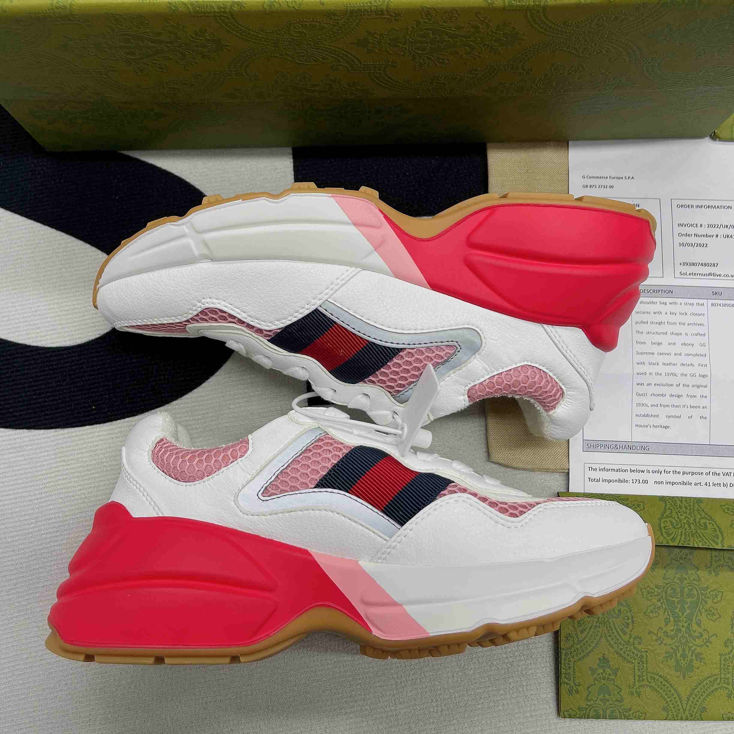 Gvc*1 GG Rhyton Sneaker Pink And Red For Men