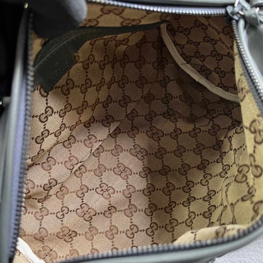 Gvc*1 Small Duffle Bag With Tonal Double G Black/Green Khaki/Grey 11.2 in/28.5cm 725701 AABDE 1060