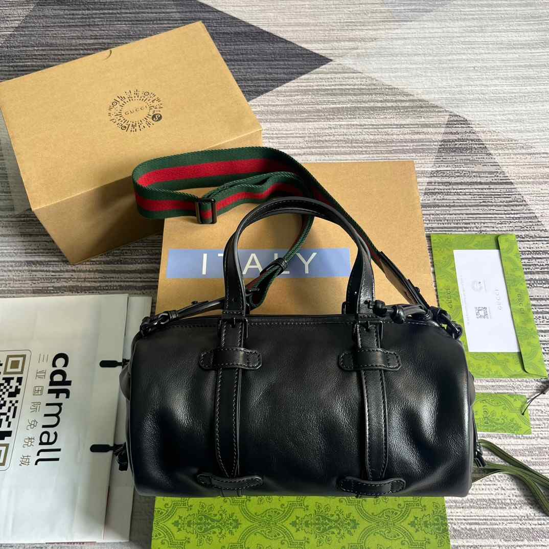 Gvc*1 Small Duffle Bag With Tonal Double G Black/Green Khaki/Grey 11.2 in/28.5cm 725701 AABDE 1060