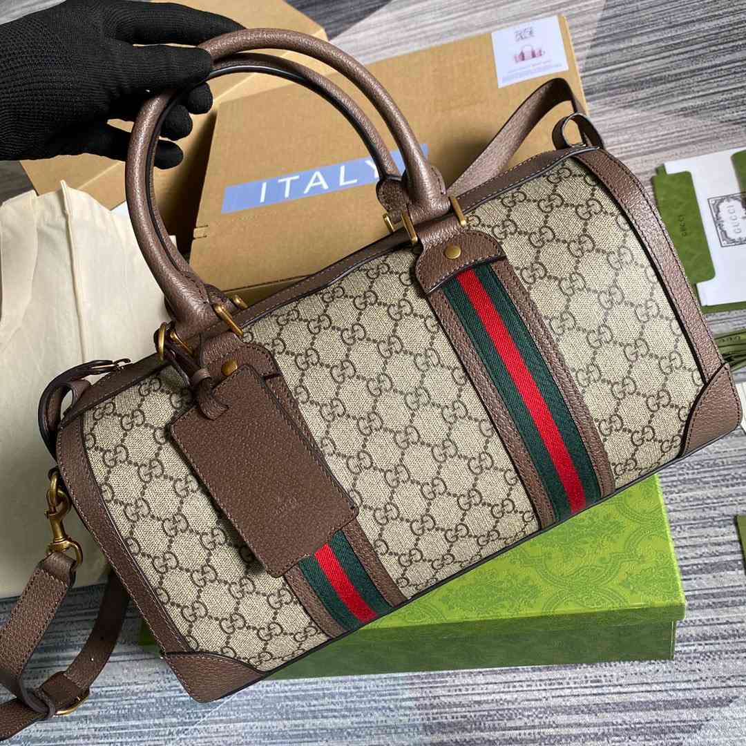 Gvc*1 Soft GG Svp*me Duffle Bag Brown 14.1 in/ 36 cm