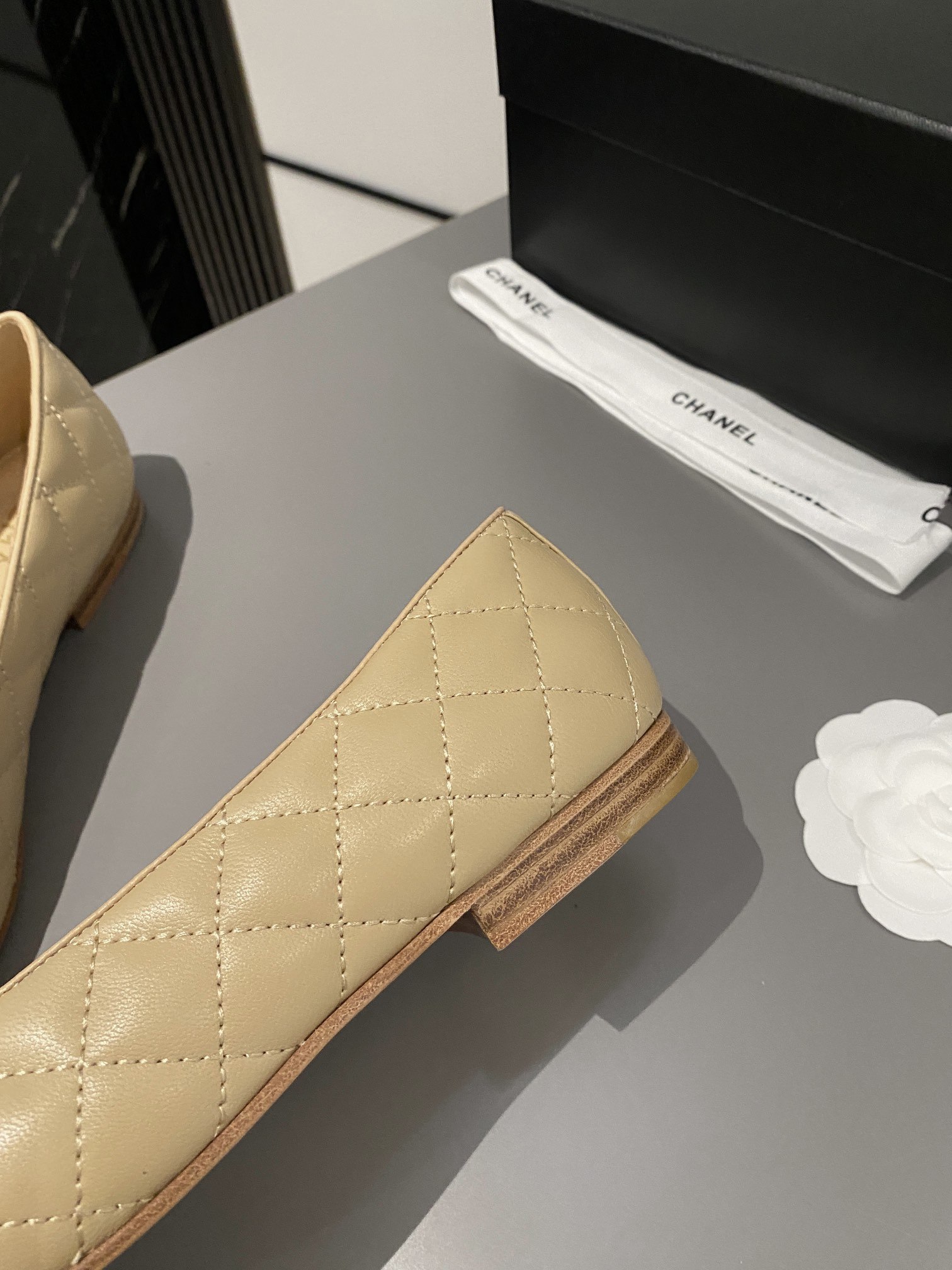 Ch**el Ballet Flats Beige For Women