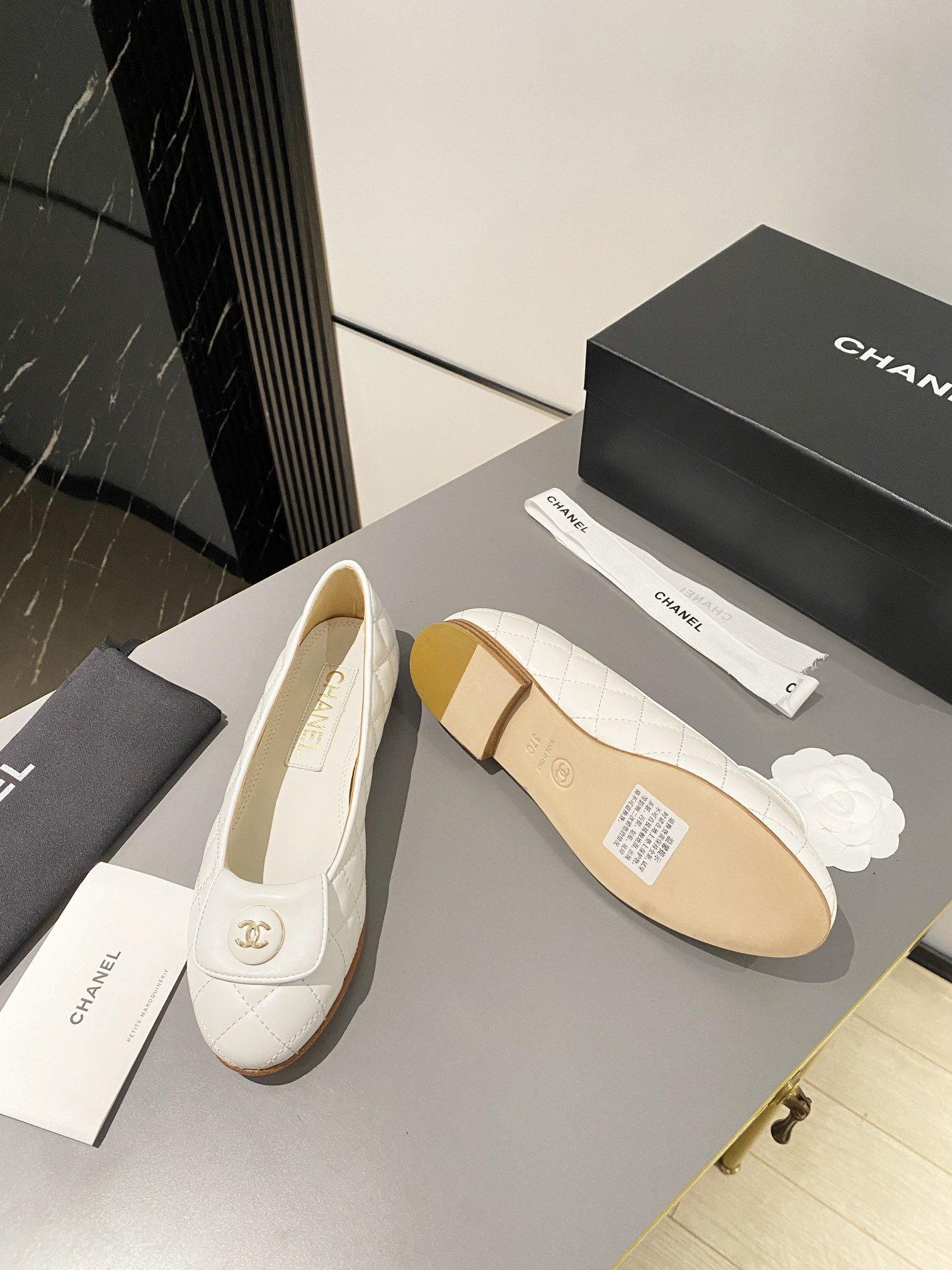Ch**el Ballet Flats White For Women