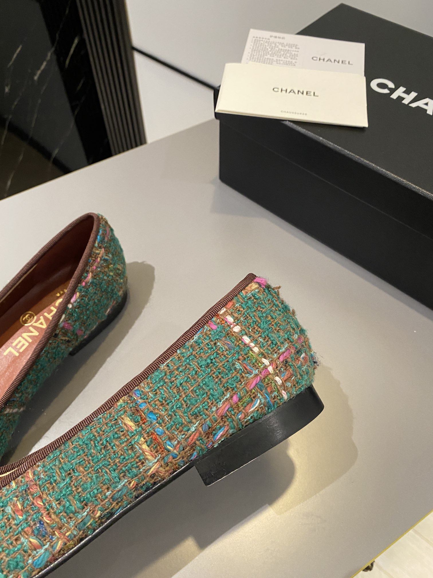 Ch**el Ballet Flats Green For Women G02819 B13395 NP763