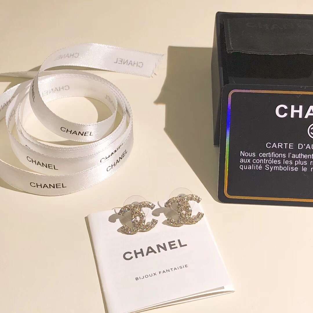 Ch**el D1am0nd Earrings Gold For Women