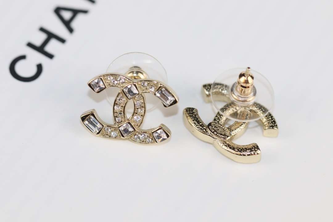 Ch**el Double C Earrings Gold For Women