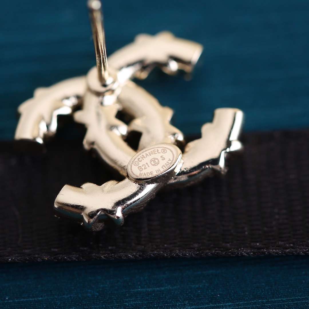 Ch**el Double C Earrings Gold For Women