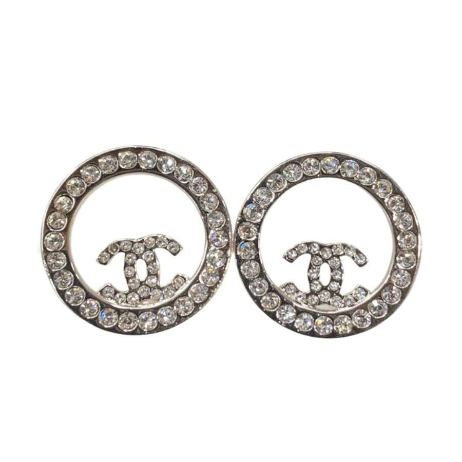 Ch**el Hoop Earrings Silver For Women