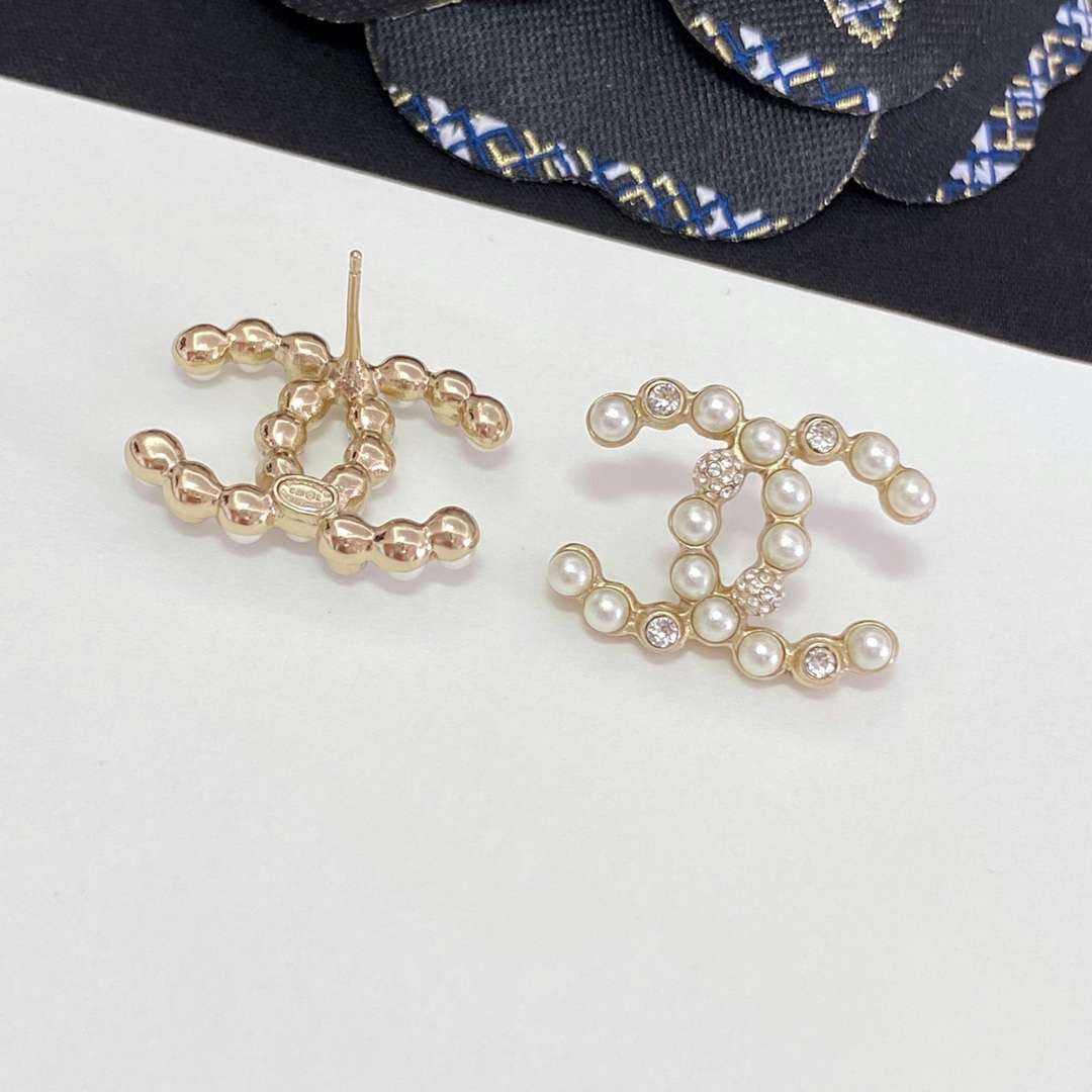 Ch**el Letter C Earrings Gold For Women