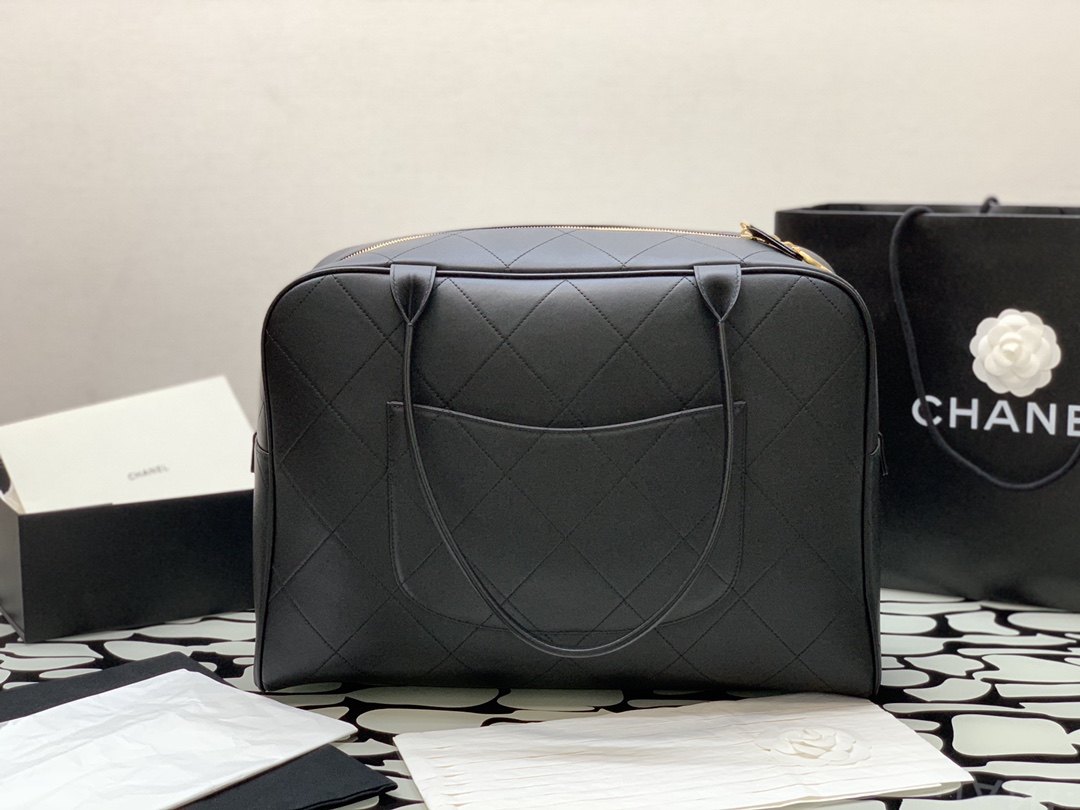 Ch**el Maxi Bowling Bag Black For Women 45cm / 17.7in